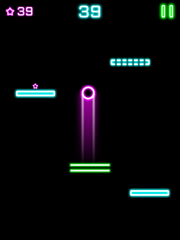 Rock Bounce jump on various types of glowing platforms iPad screenshot