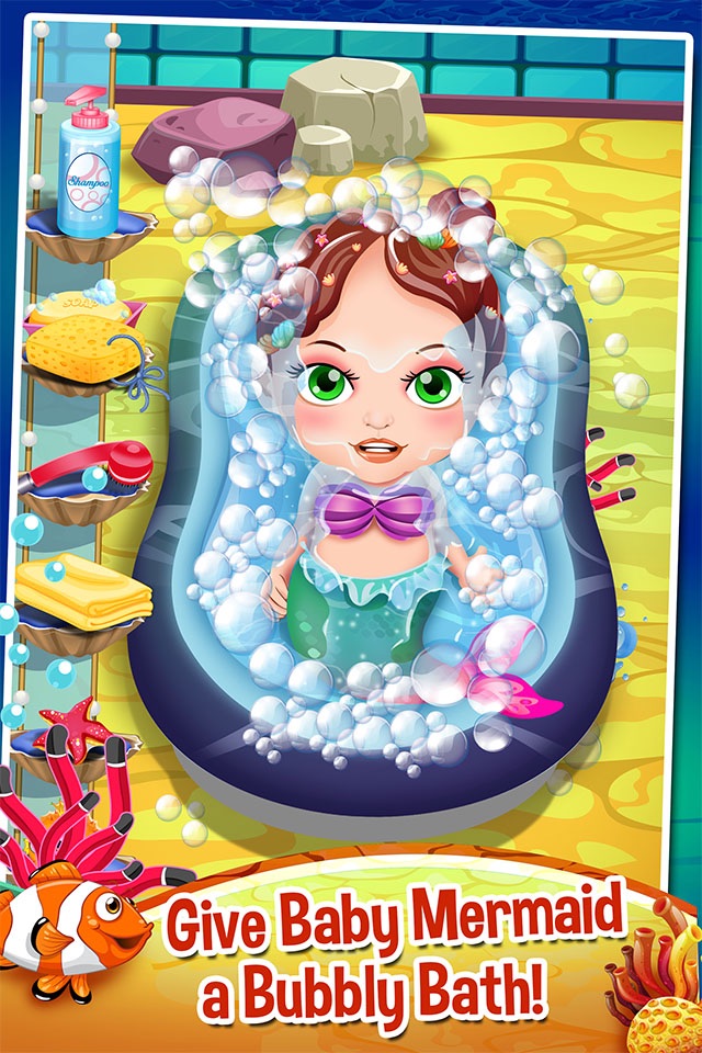 Mommy's Mermaid Newborn Baby Spa Doctor - my new salon care & make-up games! screenshot 3