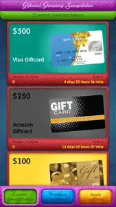 Giftcard Giveaway Sweepstakes screenshot #1 for iPhone