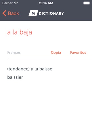 MDictionary - Diccionario Español–Francés de términos de negocios y finanzas, con categorías. MDictionary - Dictionnaire français-espagnol des termes des affaires et de la finance, avec des categories screenshot 3