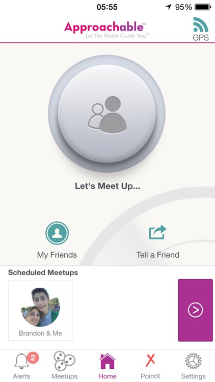 Approachable™: Radar to guide you to Meetups with your friends