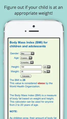 Game screenshot Child BMI Calculator (Body Mass Indicator for Children and Adolescents) apk