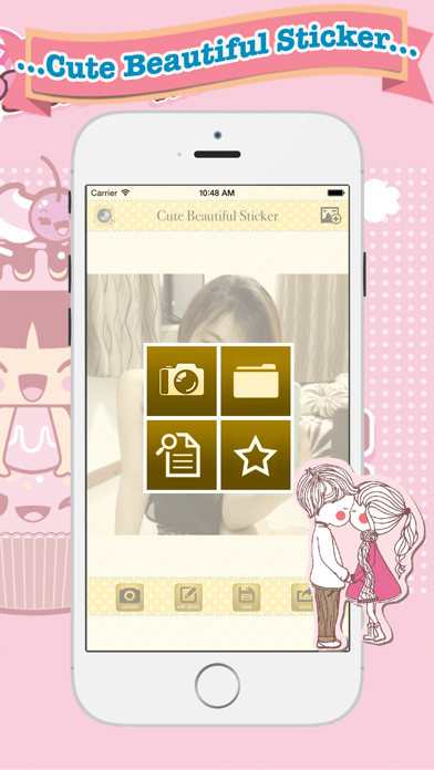 Cute Beautiful Sticker - photo editor, filters, effects, camera plus frames for your iPhone screenshot 1 - Entertainment app