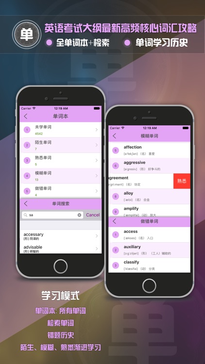 考博英语单词攻略-英语考试大纲最新高频核心词汇 - 强化单词训练 screenshot-4