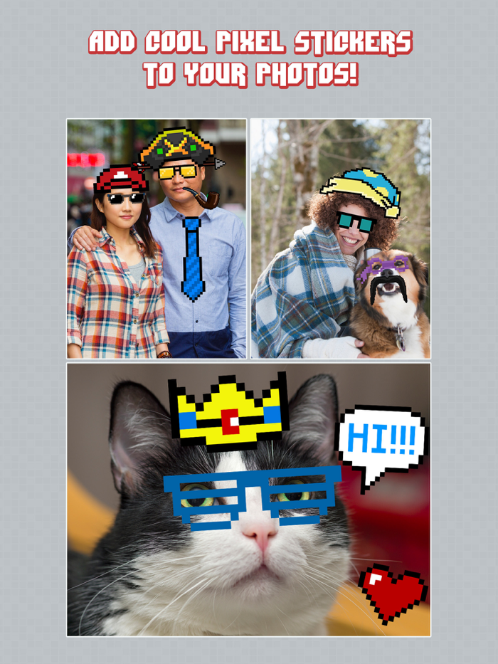 InstaPix Photo Editor - 8 Bit Pixel Stickers for your Pictures