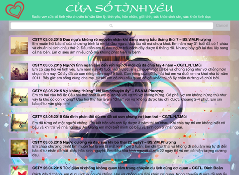 Screenshot #4 pour Cửa sổ tình yêu-Nghe radio VOV tư vấn tâm lý, tình yêu, tình dục, hôn nhân, gia đình...