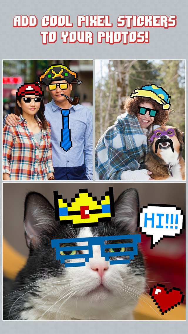 InstaPix Photo Editor - 8 Bit Pixel Stickers for your Pictures