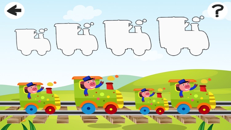 A Sort By Size Game for Children: Learn and Play with Animals Boarding a Train
