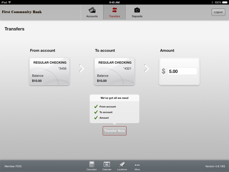 First Community Bank Nebraska for iPad screenshot-3