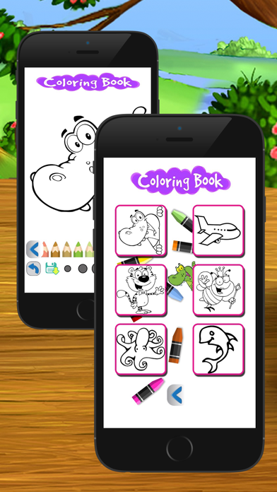 cartoon coloring draw book art game for kid Screenshot
