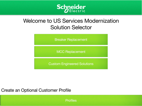 Schneider Electric US Services Modernization Selector iPad screenshot 1 - Business app