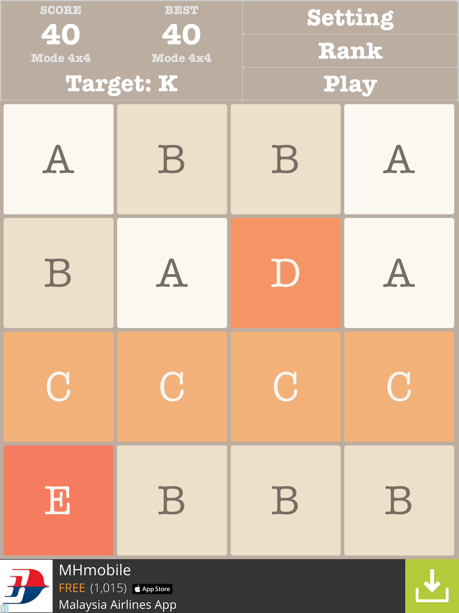 2048 Alphabet Multiple Mode
