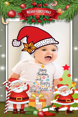 Santa Claus Merry Christmasfy Holiday Stickers Photo Booth Camera screenshot 3