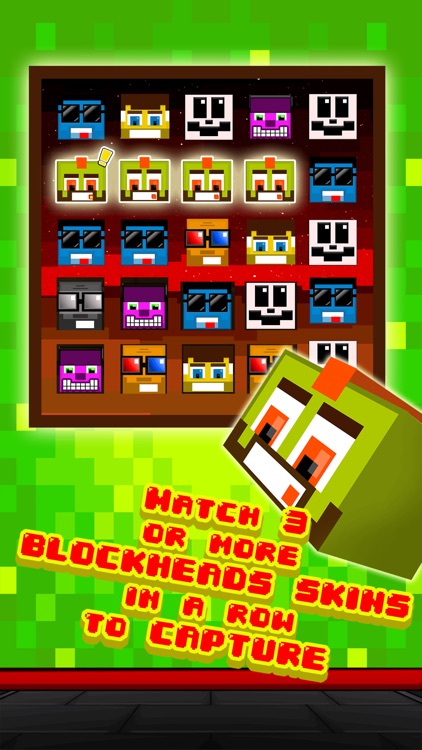 Funny Pixel Faces on Blocks Match 3 Puzzle Game