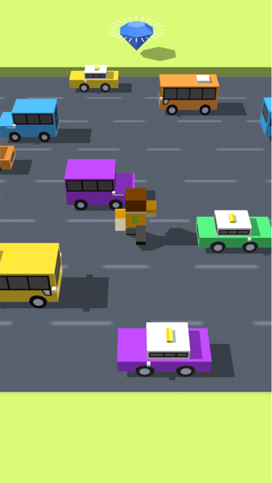 过马路大暴走 3D －疯狂捡宝石，小心别撞车，有趣的街机游戏 screenshot