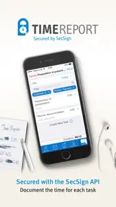 TimeReport -  Create Timetable, Time sheets or document your Tasks by SecSign screenshot #1 for iPhone