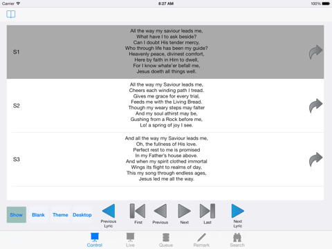 Screenshot #4 pour Remote for OpenLP