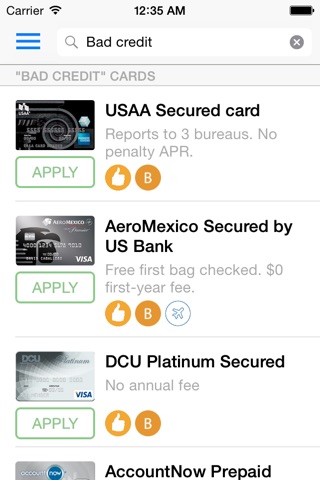 Compare Best Credit Cards or Find Credit Cards for your needs - low APR, for bad credit, student, cashback and travel rewards - Cards Mix screenshot 2