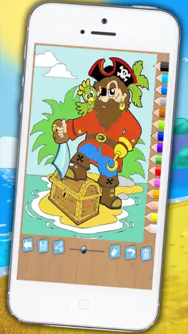 Game screenshot Paint and color pirates - Educational pirates coloring game for kids aged 1 to 6 years hack