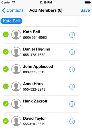 Contacts for Apple Watch. screenshot 2