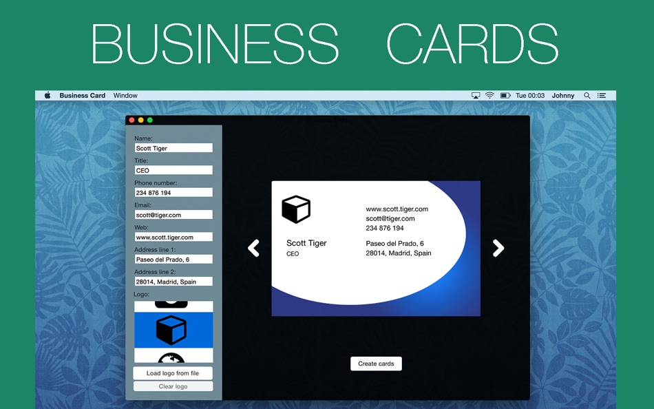 Business Cards for Mac OS X - 1.0.3 - (macOS)
