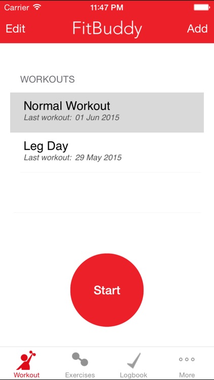 FitBuddy Gym Tracker - Workout Journal and Exercise Log. The Simple Fitness Tracker