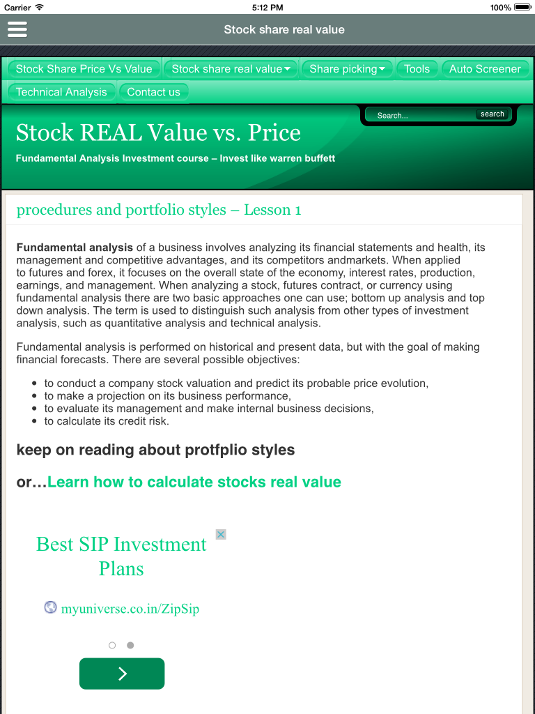 Stock Value Fundamental Dow Jones Course screenshot 7