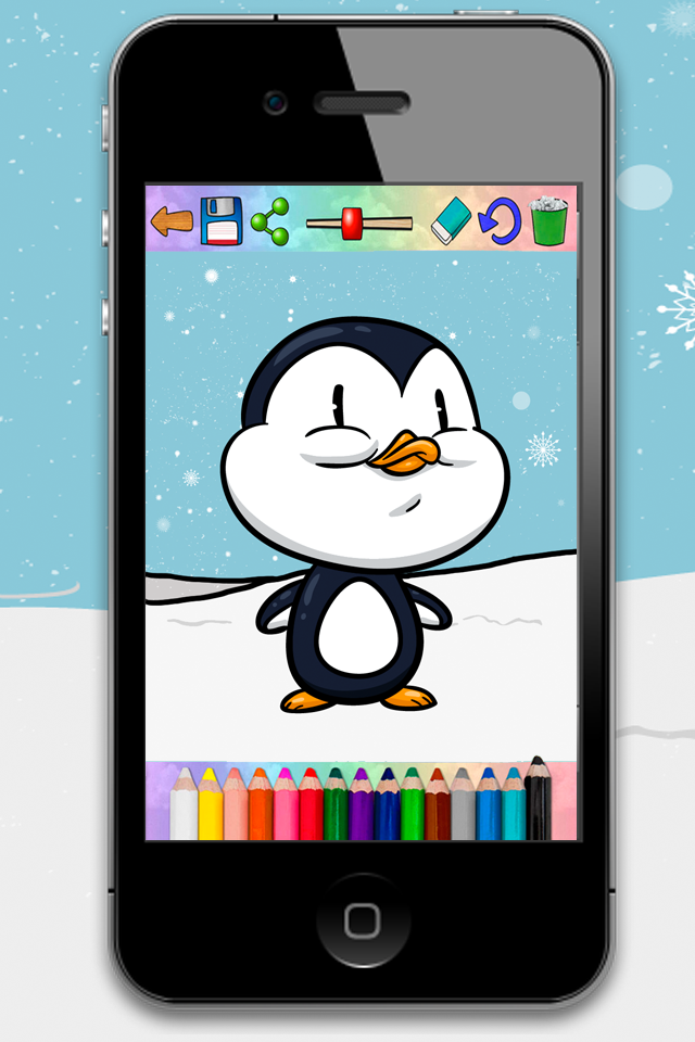 Paint magic penguins – coloring penguins and paint