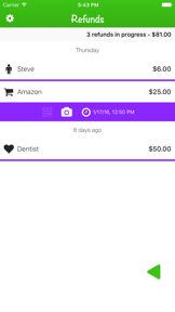 Refunds screenshot