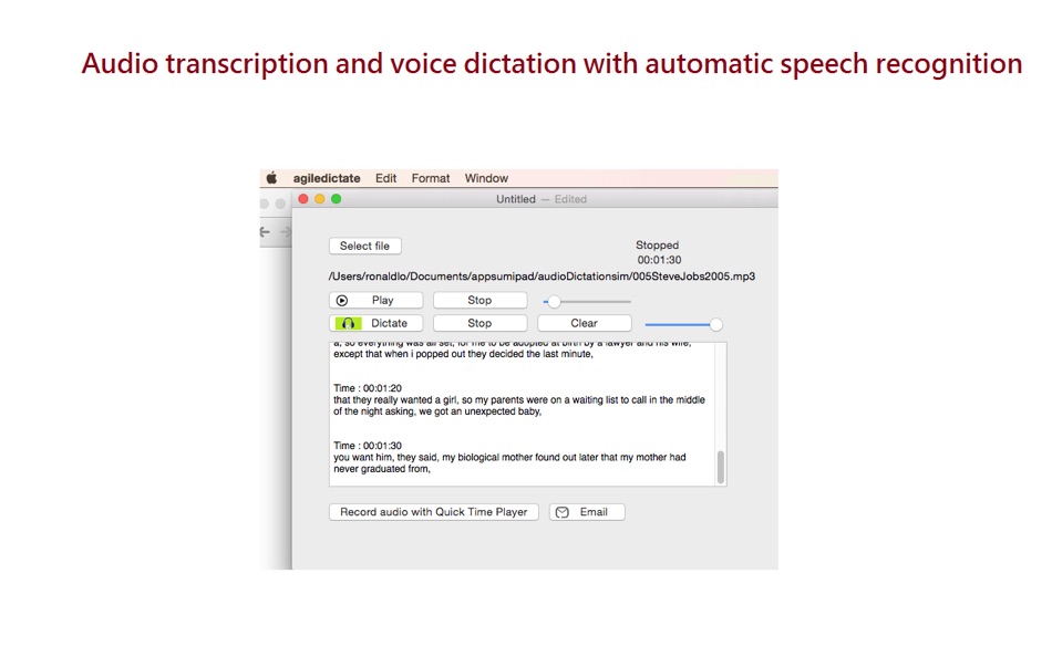 Agile Dictate of audio to text - 1.64 - (macOS)