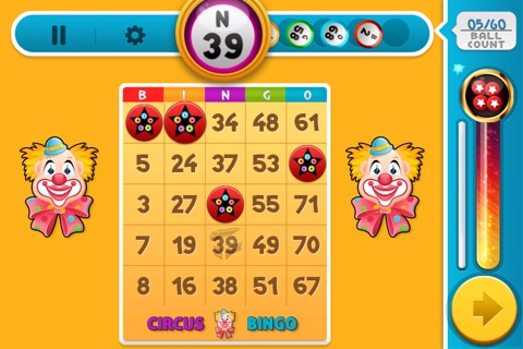 `A High Flying Circus Bingo Bonanza - Daub Free Blackout Cards screenshot 2