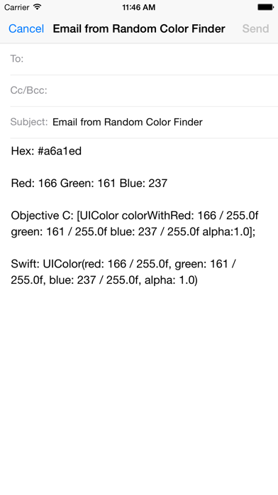 Random Color Finder iPhone screenshot 2 - Utilities app