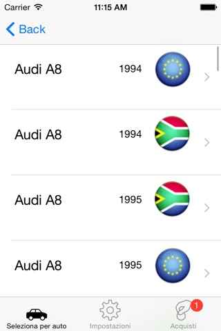 Parts and diagrams for Audi screenshot 3