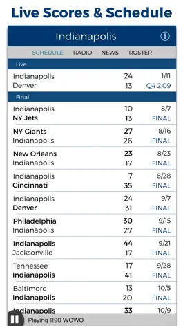Game screenshot Indianapolis Football Radio & Live Scores hack