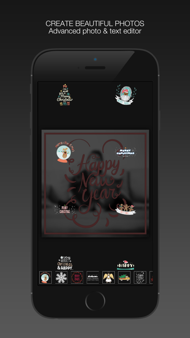 Screenshot #2 pour Stickermas - Ajouter des illustration, autocollants sur l'image pour Bonne Année & Joyeux Noël