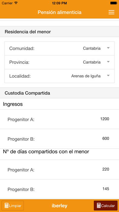 Screenshot #2 pour Cálculo de pensión alimenticia