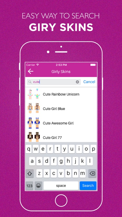 PE Girly Skins for Minecraft Game