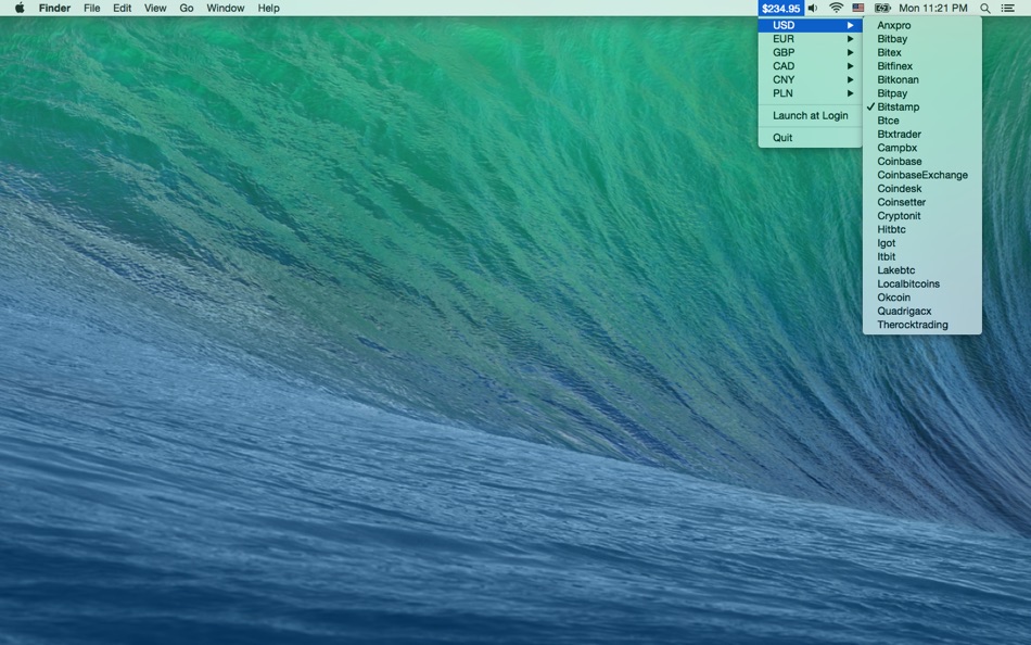 #1. Bitcoin Ticker Widget (macOS) 由: XBT Apps Ltd
