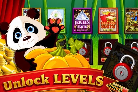 Bouncing Cute Panda Bear in the Bamboo Jungle - Free Casino Vegas Slot Games screenshot 4