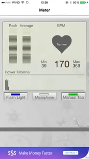 bpm finder: flash torch at music beat per minute rate iphone screenshot 1