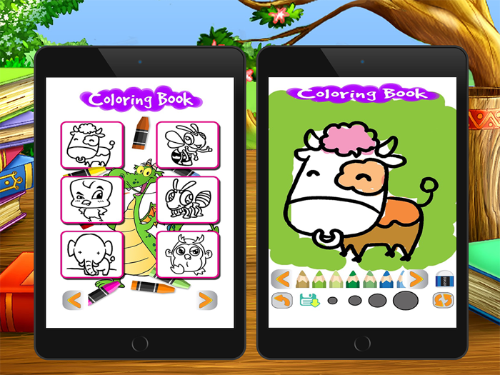 cartoon coloring page art game for kid