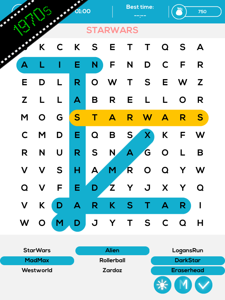 Sci-Fi Movie Word Search Unlimited Free Puzzle screenshot 7