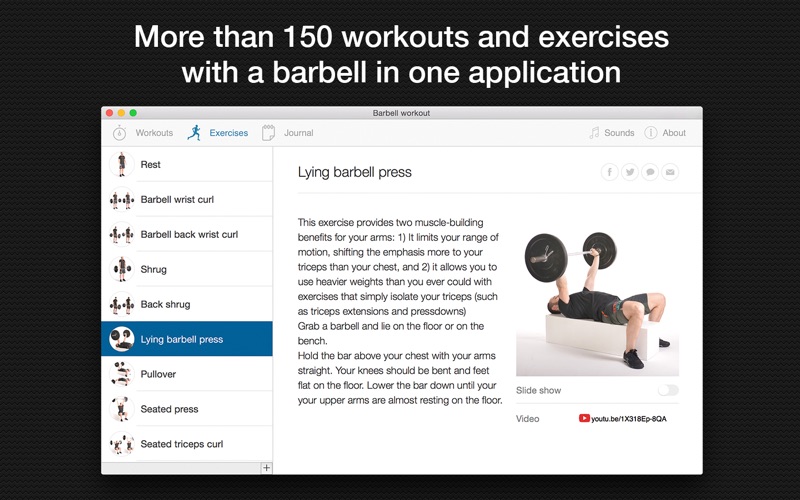 Screenshot #1 pour Barbell workout