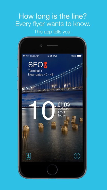 MiFlight™ – Airport security line wait times