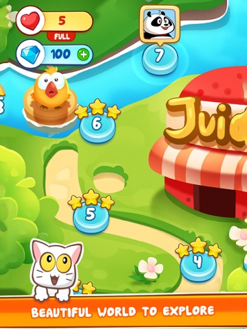 Screenshot #6 pour Panda Juice - matching 3 fruit puzzle adventure