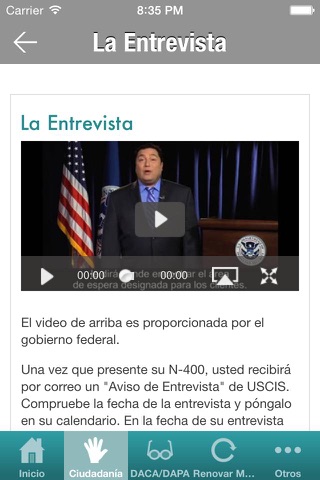 GoCitizen Aplicación Móvil para la Ciudadanía, Residencia, DACA, DAPA, y Inmigración General screenshot 3