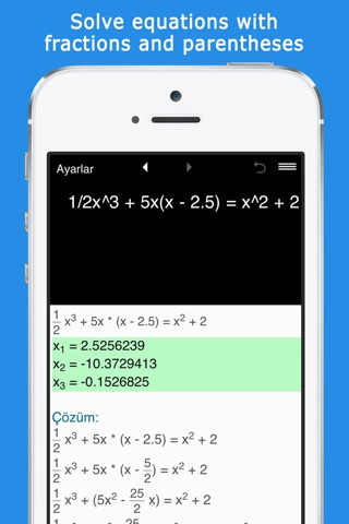 Cubic equation solver screenshot 2