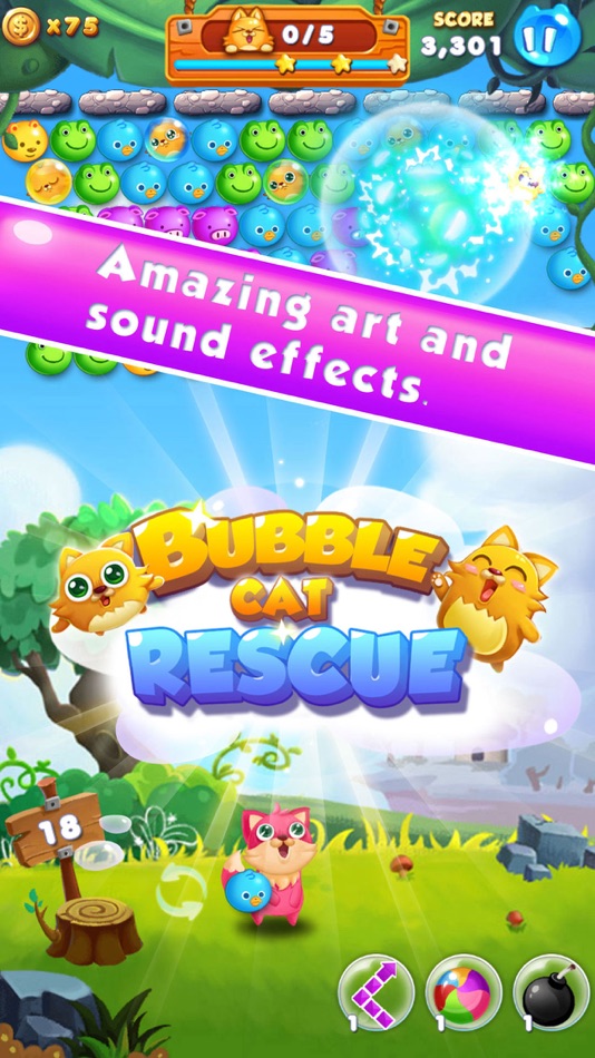 #4. Bubble Cat Rescue (iOS) Podle: Ezjoy