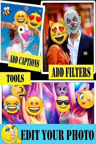 Crazy Emoji Photo Booth : Picture Editor & Funny Face Maker With Emoticon Stickers pic screenshot 2