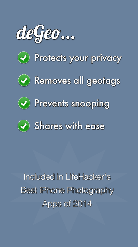 #4. deGeo - Geotag Remover, EXIF Viewer Photo Privacy Tool (iOS) 由: GlassWave LLC